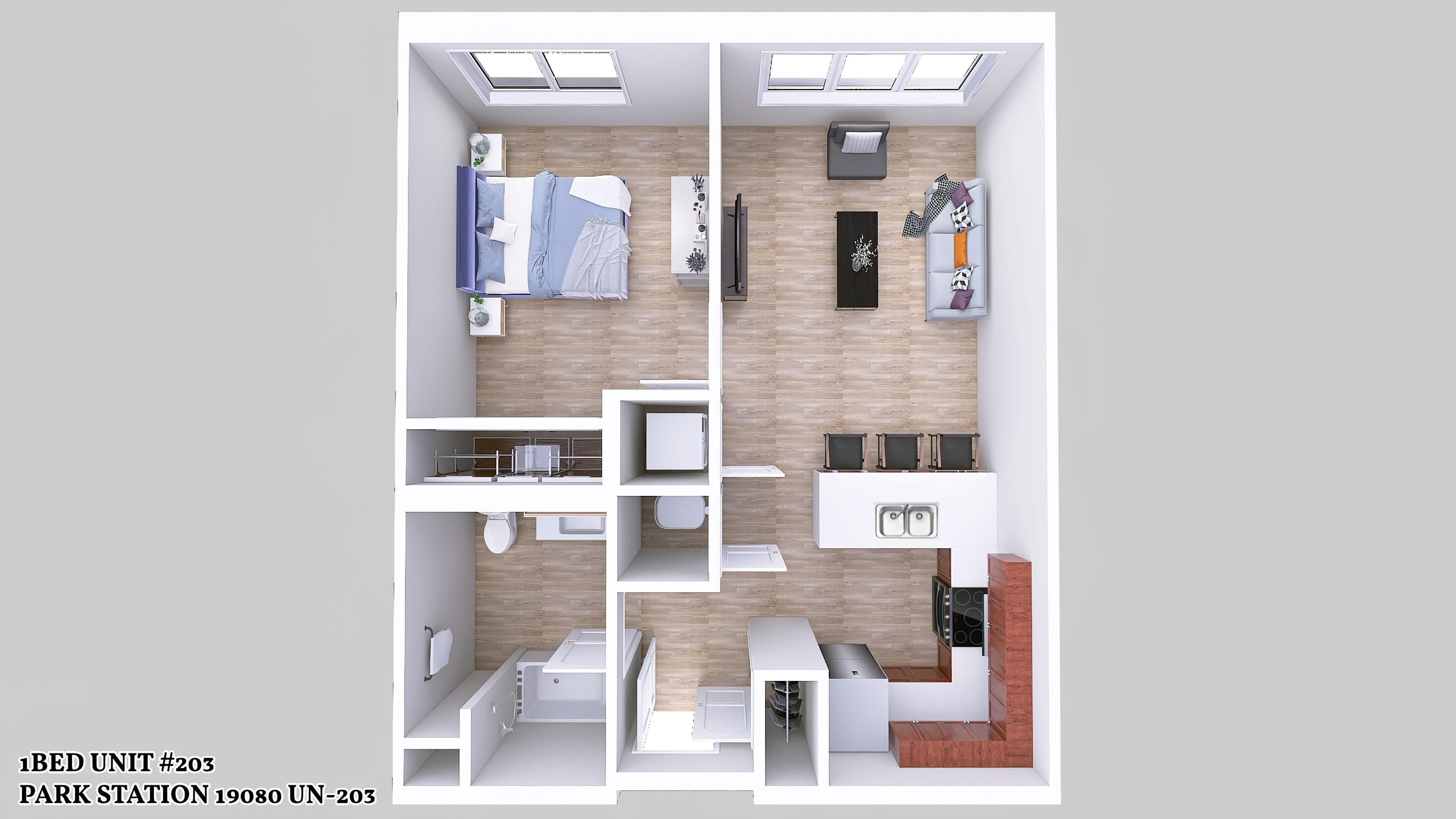 Unit 209 One Bedroom Park Station Lofts