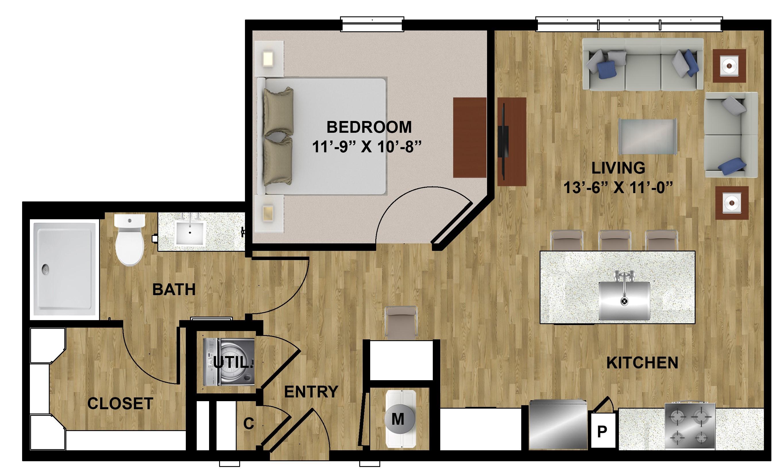 Unit 1329 Modernist A5a Highline on Magnolia