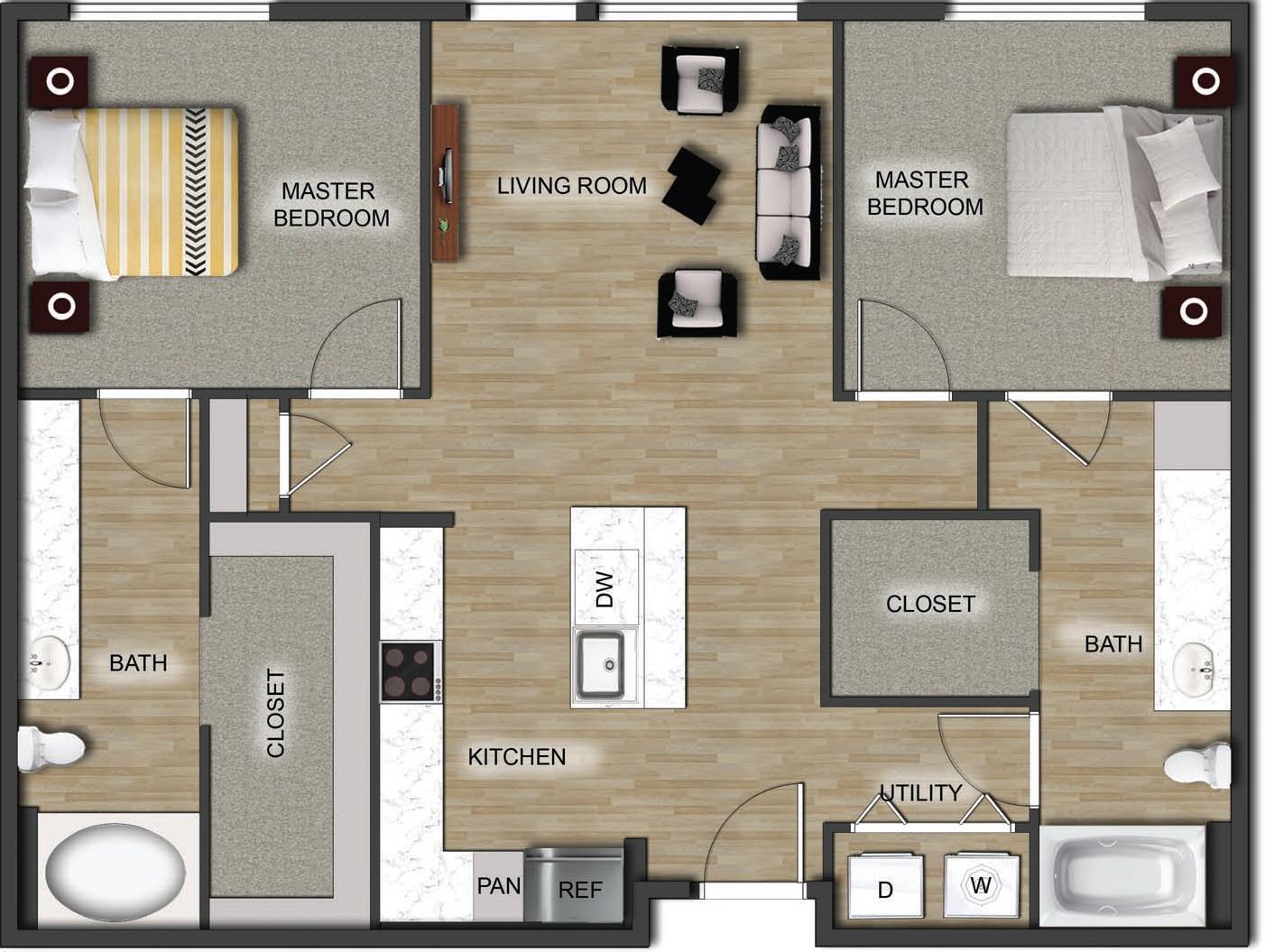 Unit A308 B2 Southgate Apartments