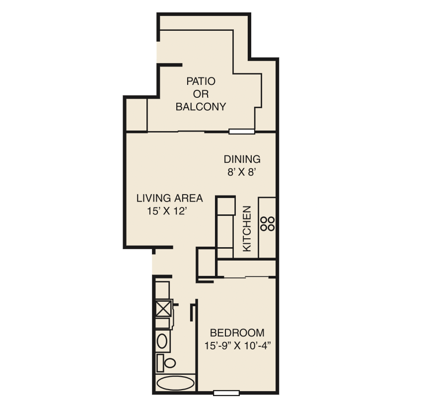 Unit 9314D 1 Bed/1 Bath Up (D) College Courts of Nora