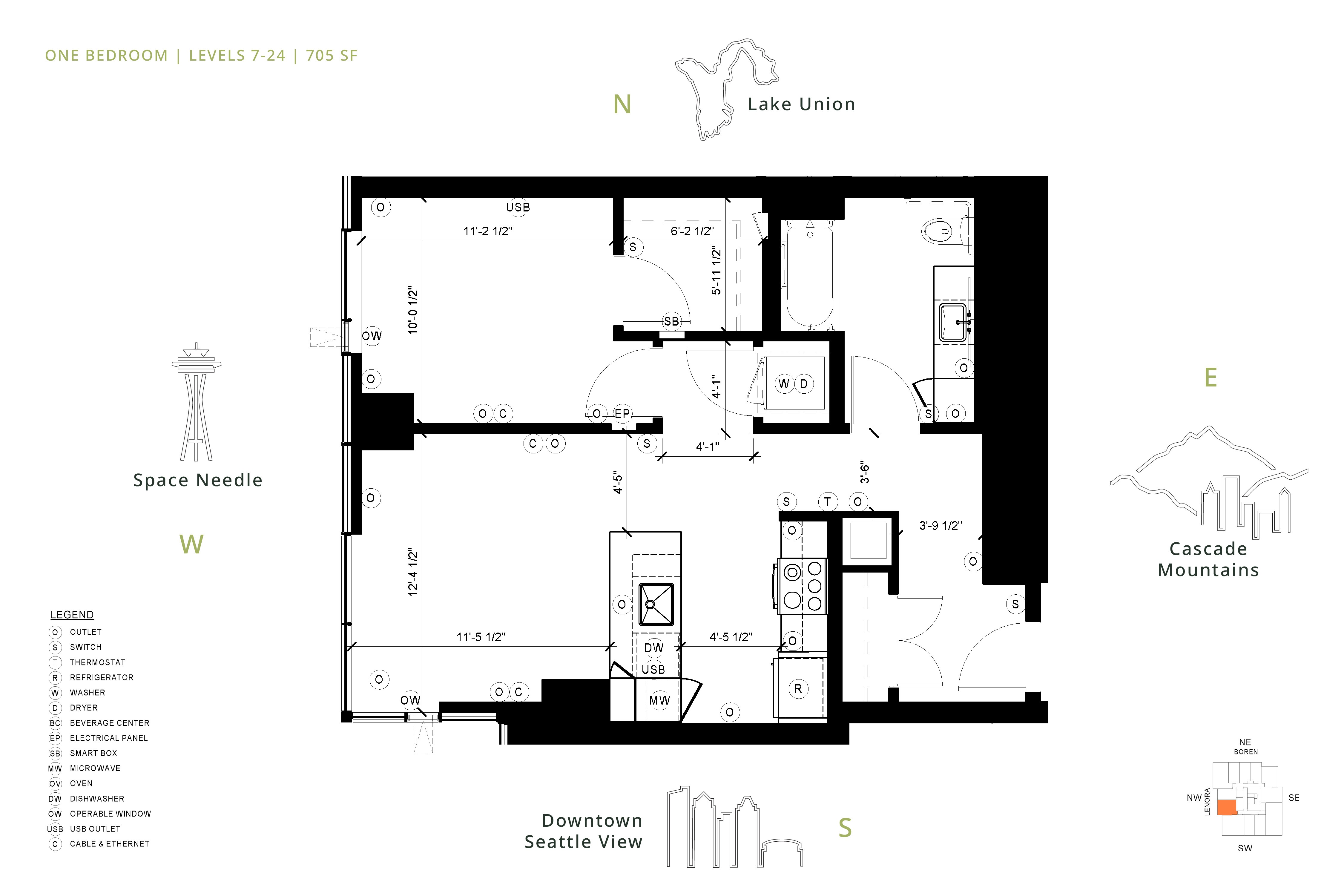 Unit 1312 1 Bedroom A2 The Ivey on Boren