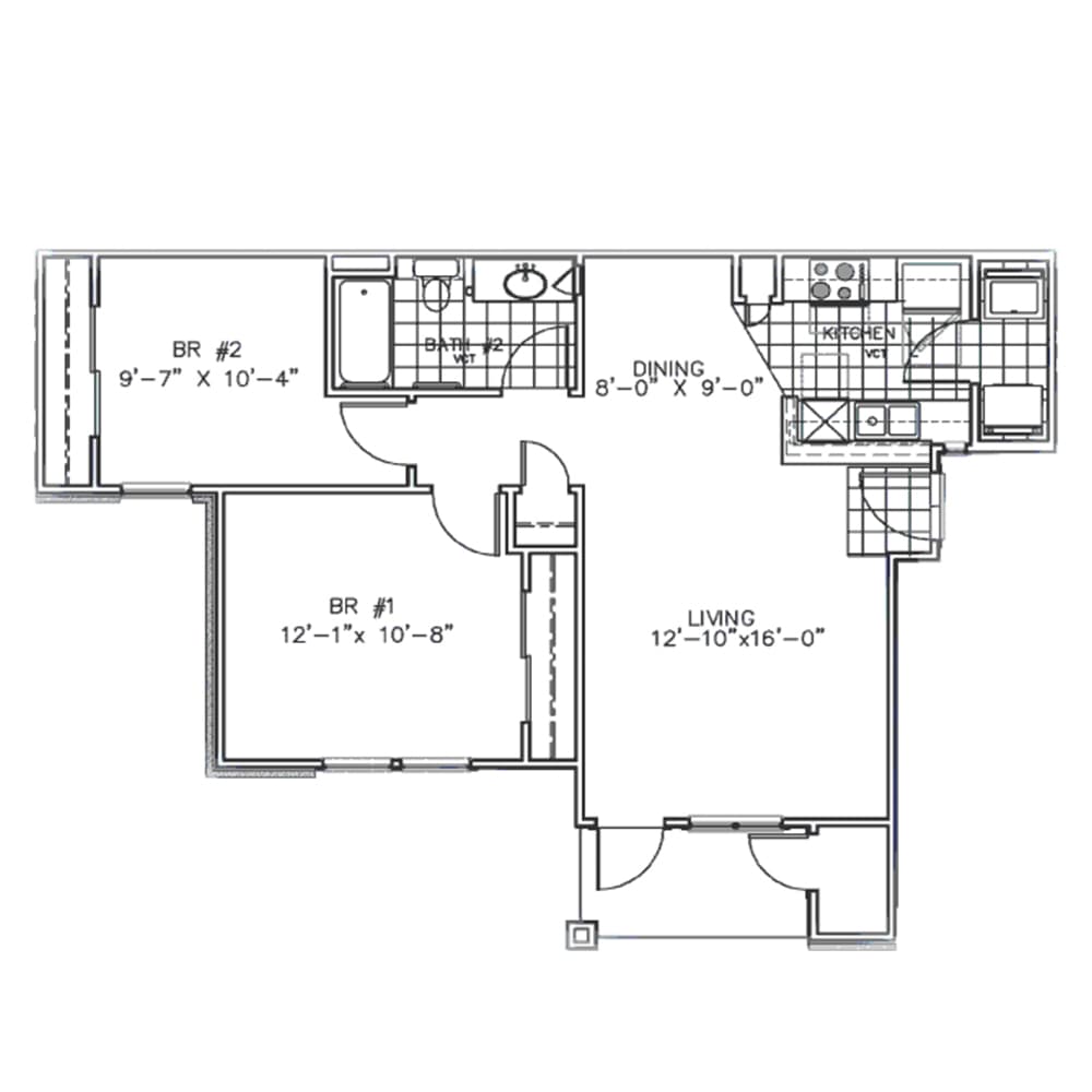 Unit 9107 2 Bedroom, 1 Bathroom High Meadow Apartments