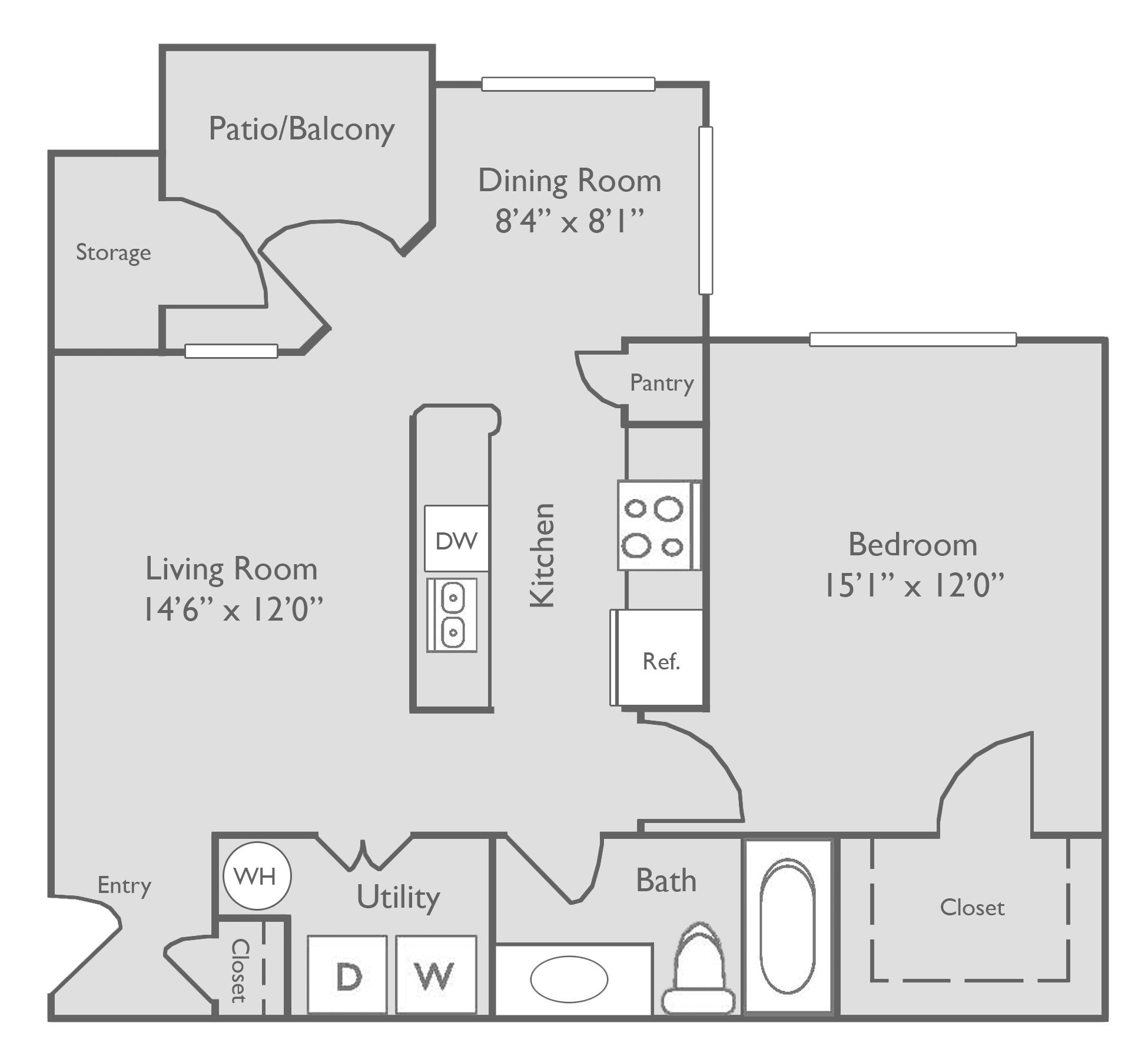 Unit 12304 A3U1 bedroom, 1 bathroom Republic Deer Creek Apartments