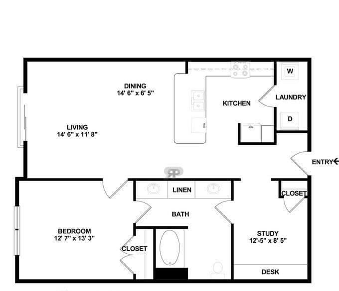 Unit 3063 1 Bedroom 1 Bathroom + Study City North