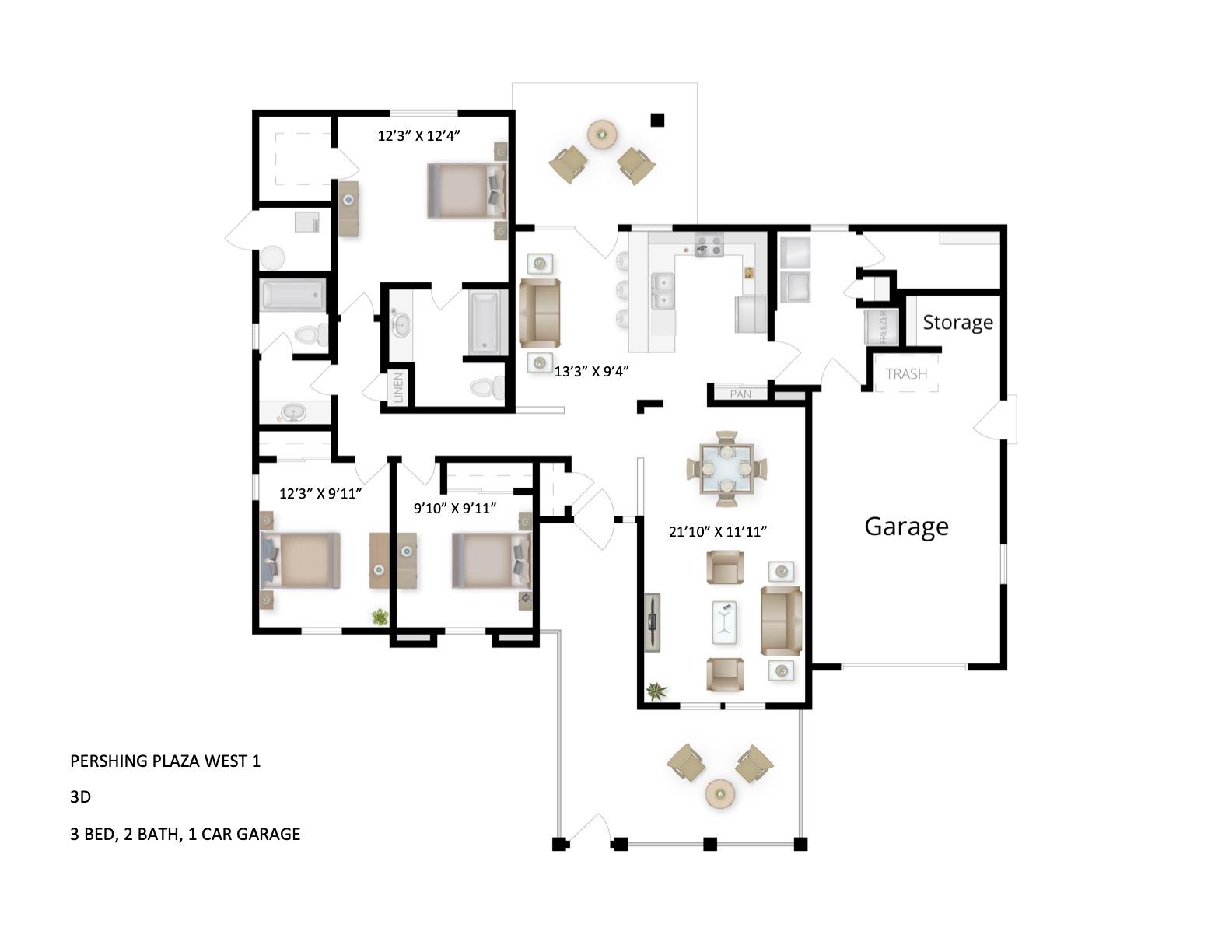 Unit Perishing Plaza West 2 3 Bedroom Pershing Plaza West 2 3