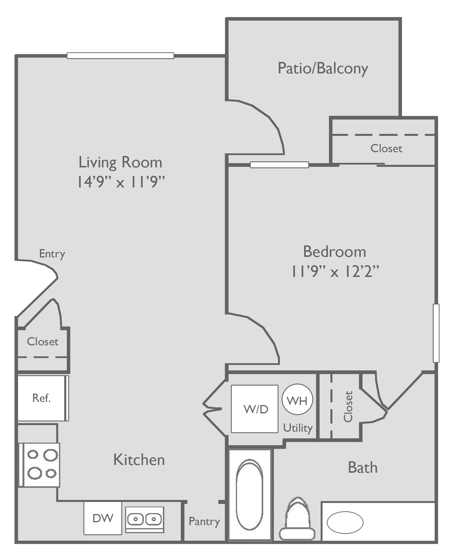 Unit 18104 A2U1 bedroom, 1 bathroom Republic Deer Creek Apartments