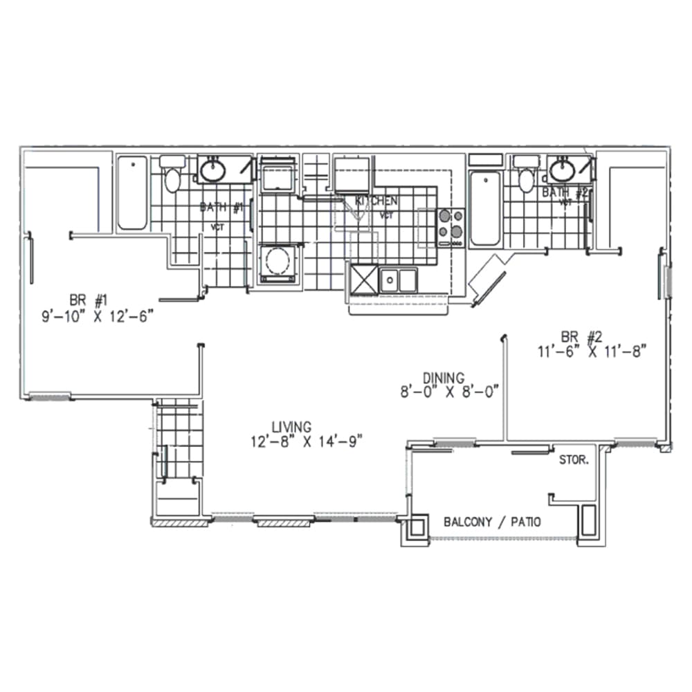 Unit 7108 2 Bedroom, 2 Bathroom High Meadow Apartments